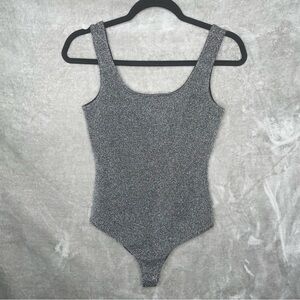 CB the Label Metallic Shimmer Stretch Tank Top Bodysuit Lavish Couture Boutique